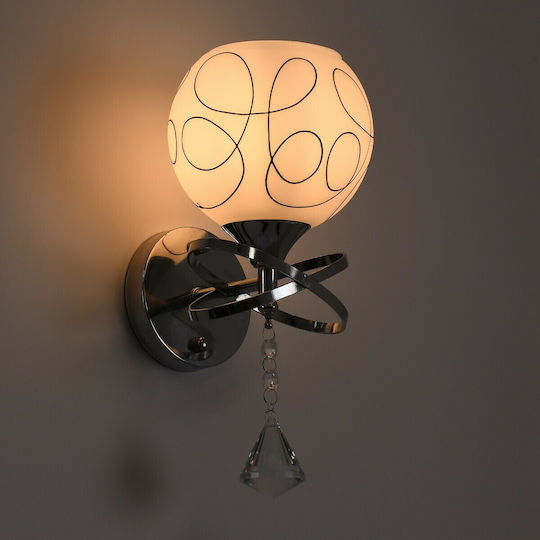 GloboStar Canter Modern Lumină de Perete cu Soclu E27 Transparent 14x30cm