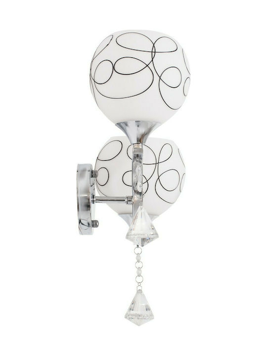 GloboStar Canter Modern Lamp Wall with Socket E27 Transparent 32x15x40cm