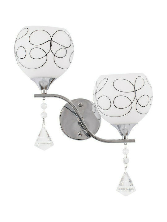GloboStar Canter Modern Lamp Wall with Socket E27 Transparent 32x15x40cm