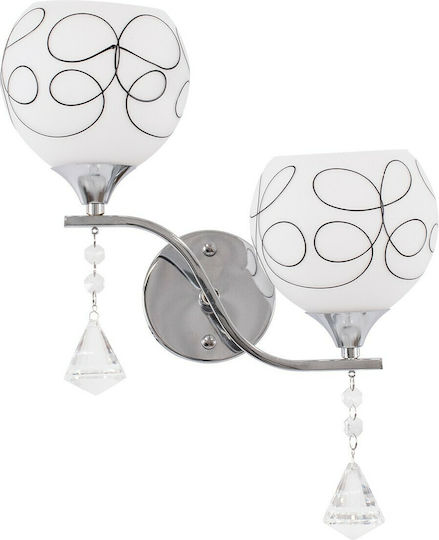 GloboStar Canter Modern Lamp Wall with Socket E27 Transparent 32x15x40cm