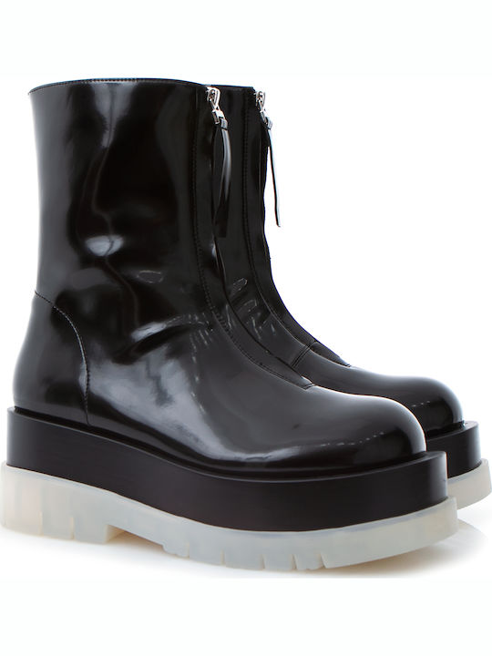 Dozed Pl Leather Women's Ankle Boots Black / White