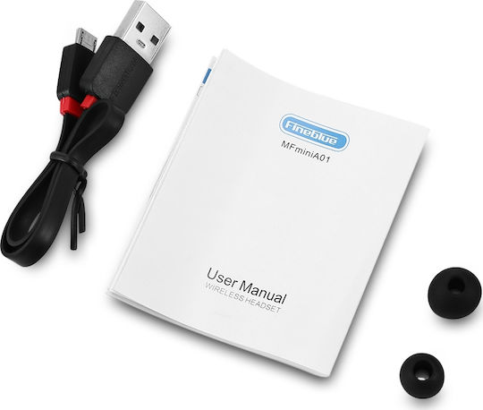 Fineblue F-V2 In-ear Bluetooth Handsfree Ακουστικό Πέτου Λευκό