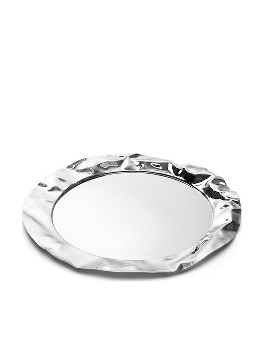 Alessi Foix Round Tray of Stainless Steel In Silver Colour 44x44x3cm 1pcs