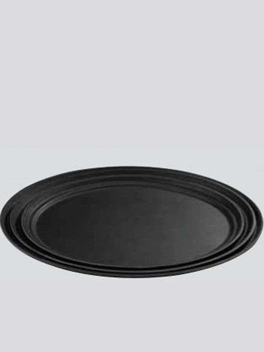 GTSA Kunststoff Oval Serviertablett Rutschfest in Schwarz Farbe 68.5x56cm 172-2700 1Stück