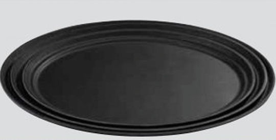 GTSA Plastic Oval Serving Tray Non-slip in Black Color 68.5x56cm 172-2700 1pcs