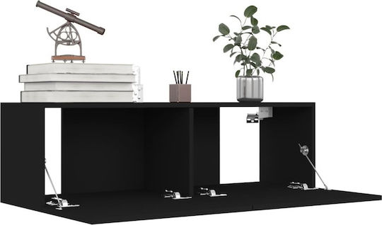Living Room TV Unit Μαύρο L100xW30xH30cm