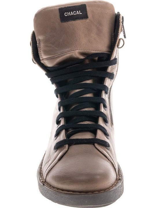 Leather Women's Ankle Boots Taupe
