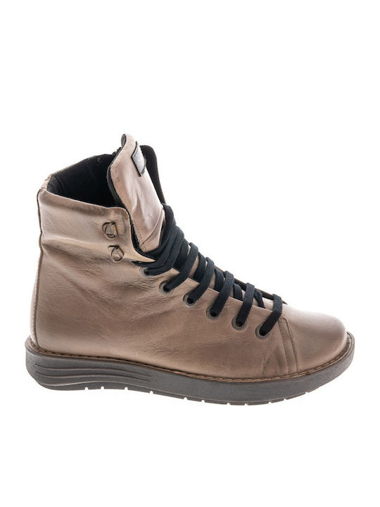 Leather Women's Ankle Boots Taupe