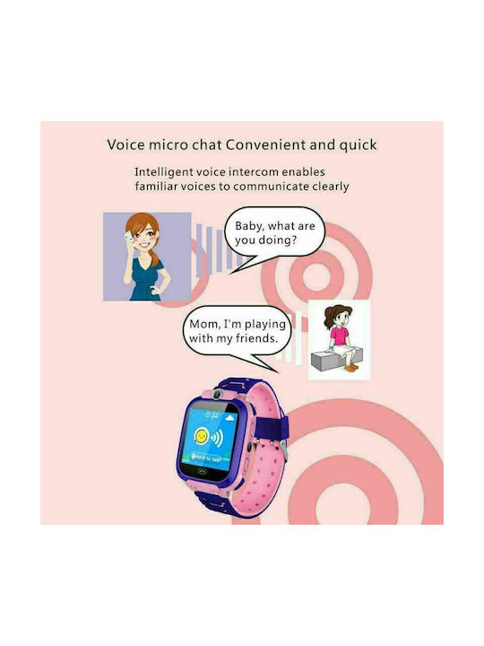 Kinder-Smartwatch mit GPS und Kautschuk/Plastikarmband Rosa