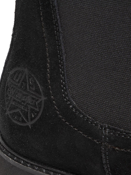 Suede Γυναικεία Chelsea Μποτάκια Μαύρα