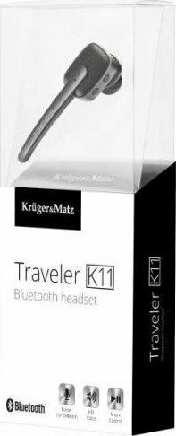 Kruger & Matz Traveler K11 In-ear Bluetooth Handsfree Ακουστικό Μαύρο
