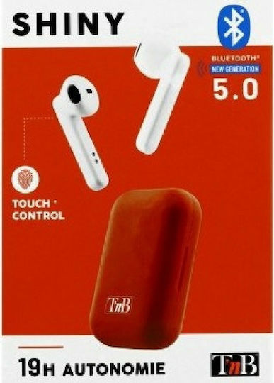 T'nB Shiny In ear Bluetooth хендсфри Слушалки с Кутийка за Зареждане Червен