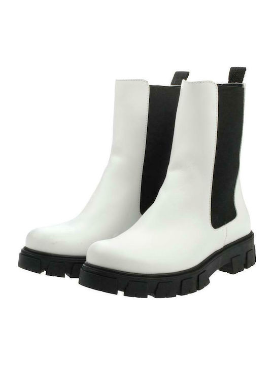 Leather Women's Ankle Boots White