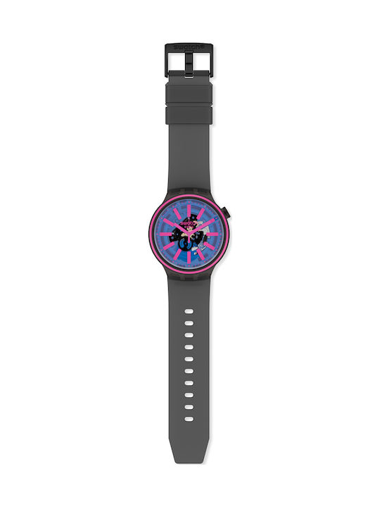 Swatch Big Bold Men's Watch 47mm Battery with Black Rubber Strap