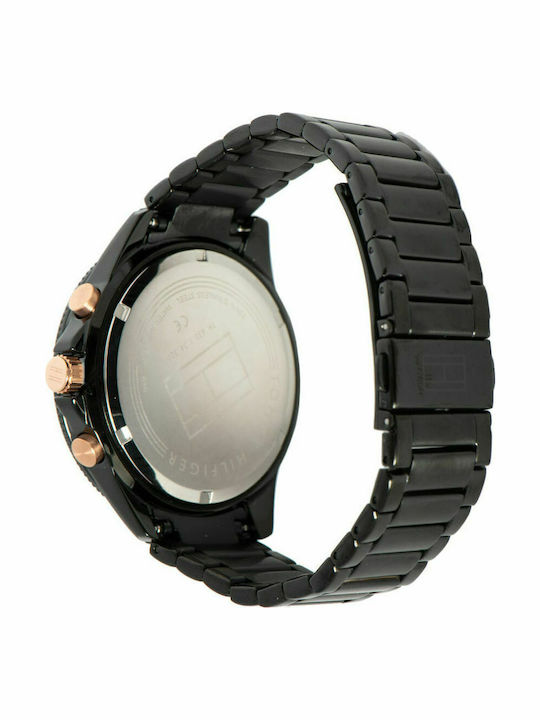 Tommy Hilfiger Sport Men's Watch 44mm Chronograph Battery with Black Metal Bracelet
