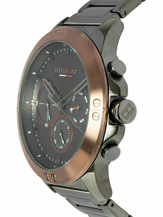 Tommy Hilfiger Harley Men's Watch 46mm Chronograph Battery with Silver Metal Bracelet