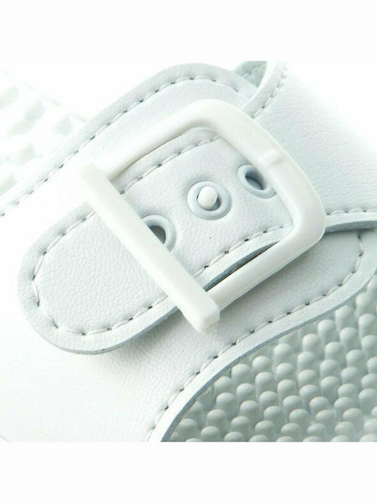 Massage Women's Flat Sandals Anatomic in White Color