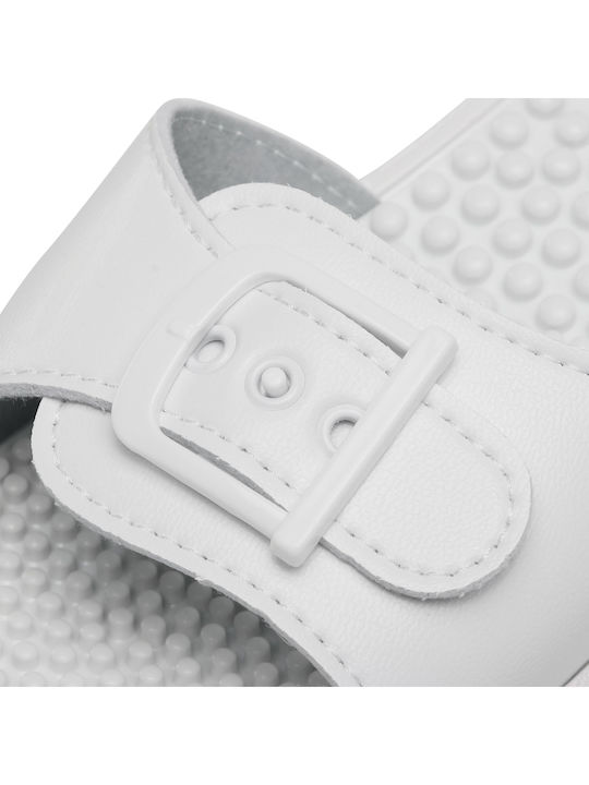 Massage Women's Flat Sandals Anatomic in White Color