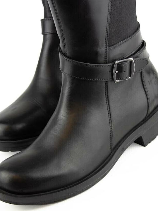 Leather Women's Boots with Rubber Black