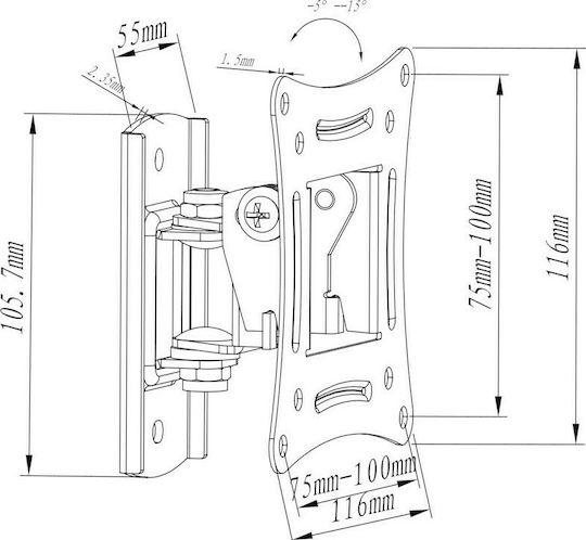 Osio OSM-1027 OSM-1027 Wall TV Mount up to 27" and 15kg