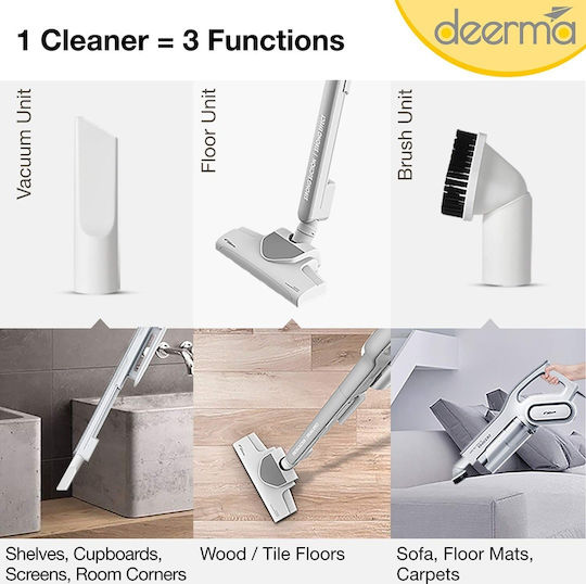 Deerma DX700 Ηλεκτρική Σκούπα 2 σε 1 Stick & Χειρός 600W Ασημί