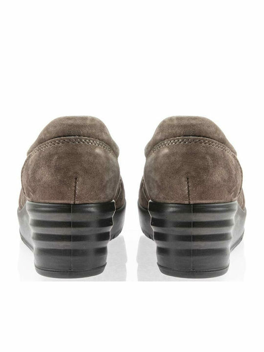 Ανατομικά Γυναικεία Slip-On Δερμάτινα Καφέ