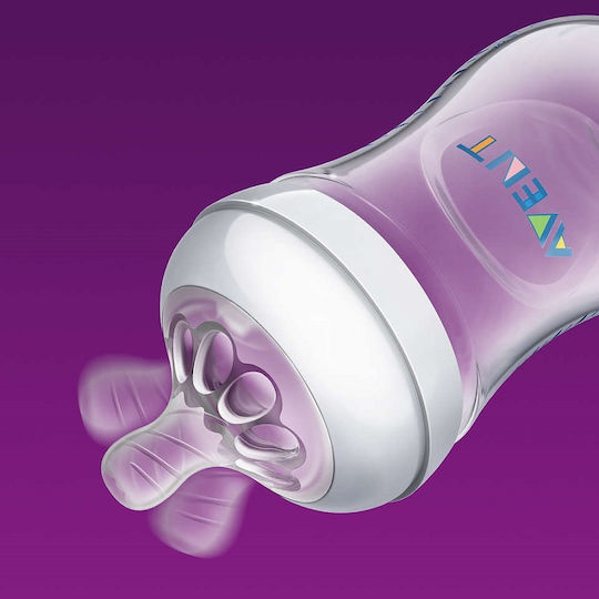 Philips Biberoane Bebelusi Plastic Natural Anti-Colici cu Tetina Din Silicon pentru 1+ Luni Dragon 260ml