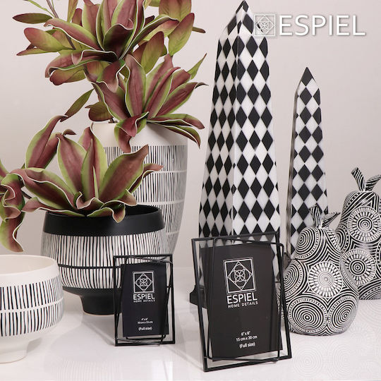 Espiel Dekoratives Birne aus Polyresin Black / White 18.2x15x27.5cm 1Stück Espiel Dekoratives Birne aus Polyresin Black / White 18.2x15x27.5cm 1Stück