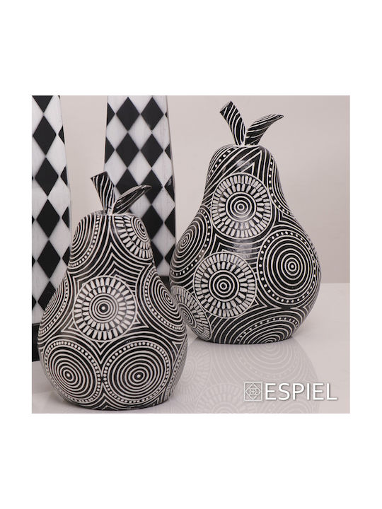 Espiel Dekoratives Birne aus Polyresin Black / White 18.2x15x27.5cm 1Stück