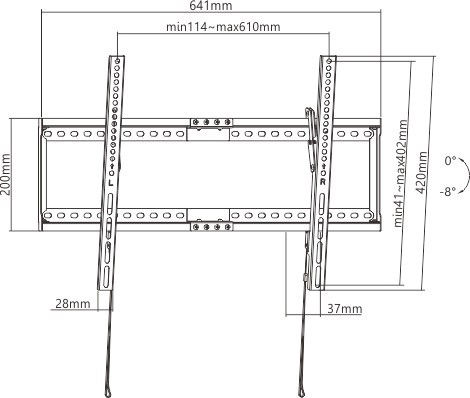 Brateck LP72-46T Стойка за телевизор Стенен до 80" и 75кг