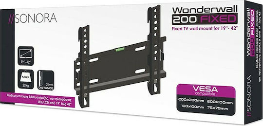 Sonora Wonderwall 200 Fixed Βάση Τηλεόρασης Τοίχου έως 42" και 20kg