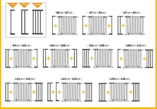 Safety 1st Easy Close Safety Gate Extensions Simple Placement made of Metal in White Color 28εκ. 1pcs