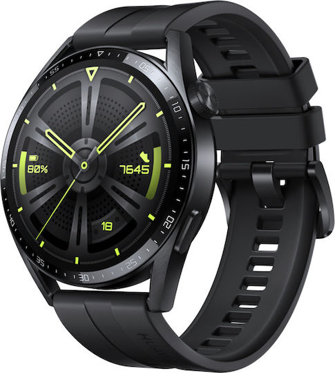 Huawei Watch GT 3 Active Stainless Steel 46mm Waterproof with Heart Rate Monitor (Black)