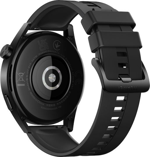 Huawei Watch GT 3 Active Stainless Steel 46mm Αδιάβροχο με Παλμογράφο (Μαύρο)