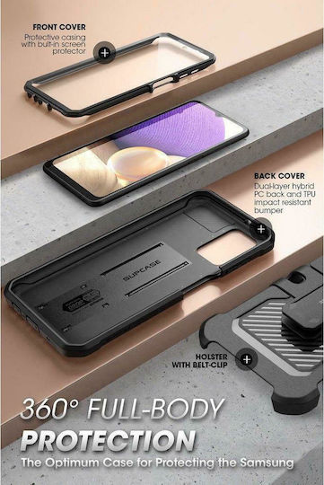 Supcase Unicorn Beetle Pro 360 Full Cover Plastic 0.1mm Set with Glass Black (Galaxy A32 5G)