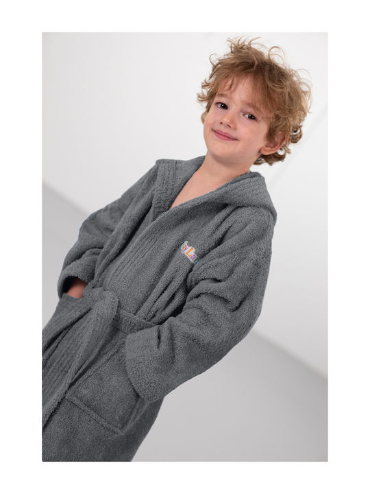 Guy Laroche Kids Hooded Bathrobe Tender Titanium