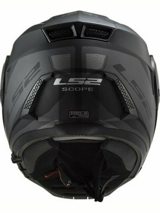LS2 Scope FF902 Axis Black/Titanium Motorcycle Helmet Flip-Up ECE 22.05 1650gr with Sunvisor