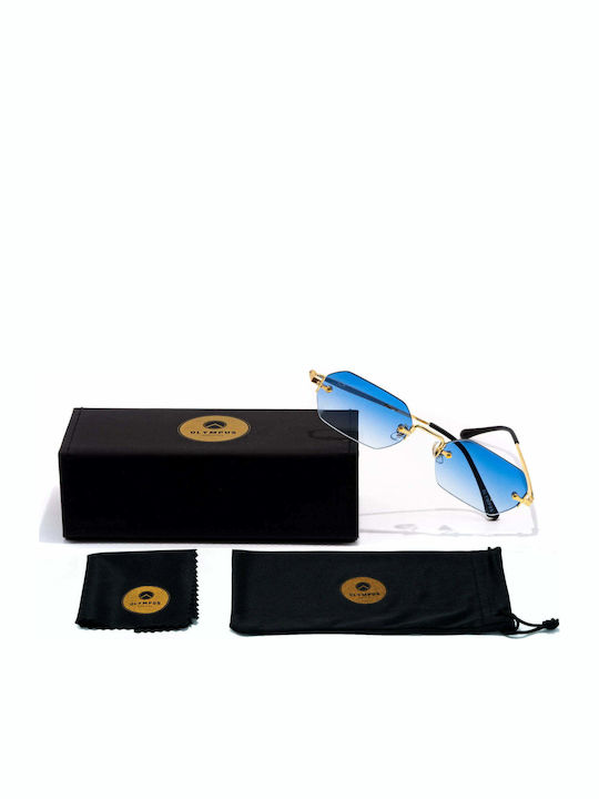 Olympus Sunglasses Iolaos Unisex Γυαλιά Ηλίου με Μεταλλικό Σκελετό Gold Blue 01-095