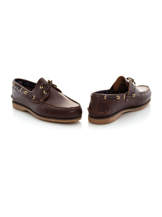 Las Wegas C4 Δερμάτινα Ανδρικά Boat Shoes Brandy