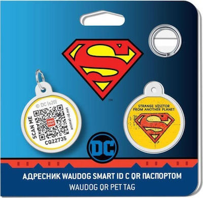 WauDog Superman Vintage Dog ID Circular Smart ID Metal 31-253