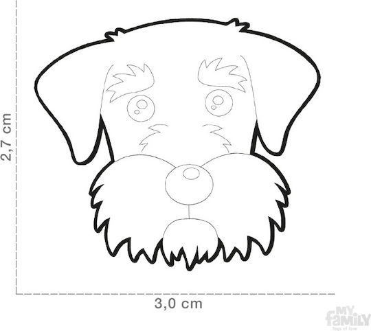 My Family Friends Schnauzer Dog ID Tag Black Metal Personalized