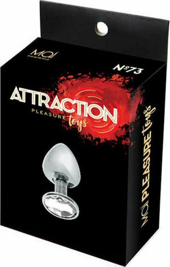 Mai No 73 Anal Plug Medium Steel with Jewel Transparent Medium Silver