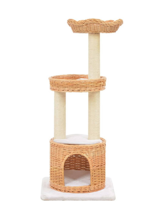 vidaXL Cat Tree Scratching Post Cat Trees Beige 3 levels 40x40x94cm