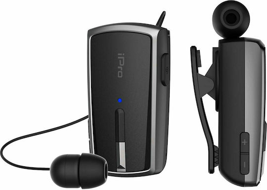 iPro RH120 In-ear Bluetooth Handsfree Ακουστικό Πέτου Μαύρο / Γκρί