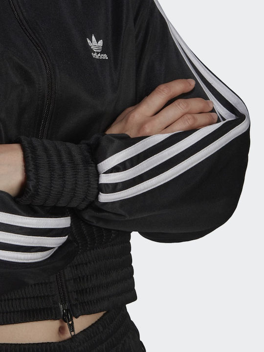 Adicolor Classics High-Shine Short Women's Cardigan with Zipper Black