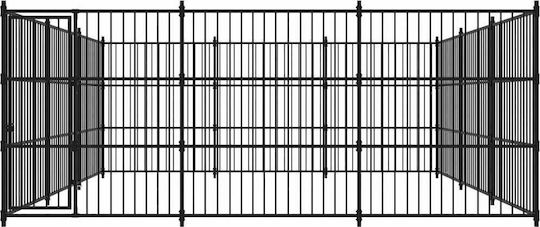 vidaXL Metallhundeauslauf 450 x 450 x 185 cm Schwarz