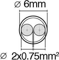 VK Lighting Υφασμάτινο Καλώδιο 2x0.75mm² σε Κίτρινο Χρώμα 47143-092144