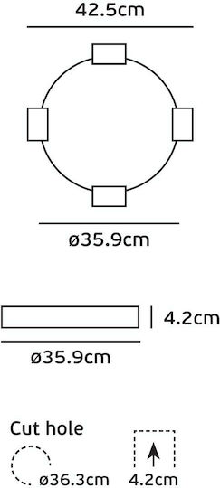 VK Lighting Rund Vertieft LED Panel 30W mit Natürliches Weiß Licht 4000K