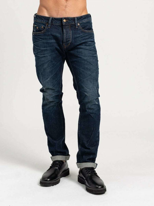 Simon Men's Jeans Pants with Slim Fit Blue