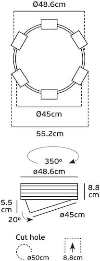 VK Lighting Rund Vertieft LED Panel 40W mit Warmes Weiß Licht 3000K